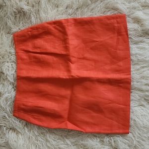 NEW! Vintage DUCCI Coral Linen High Waist Straight Pencil Skirt